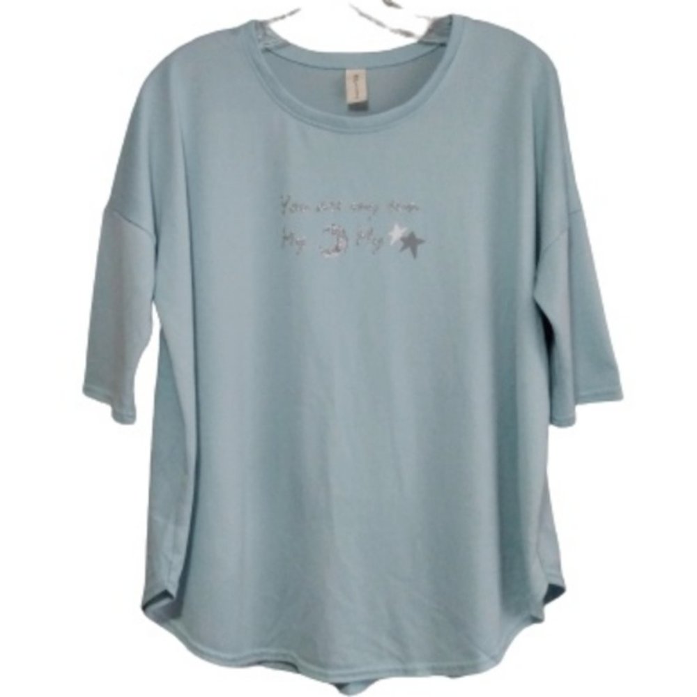 HUE Light Blue "You are my sun" Tee Shirt M